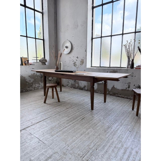 Oak Farmhouse Table with Extensions, 1950s For Sale - Image 3 of 18