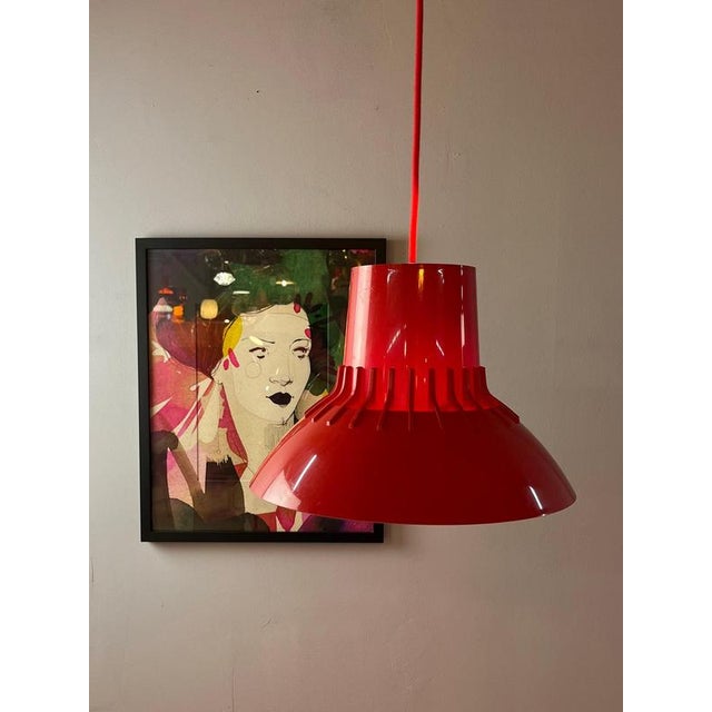 Solar Pendant Lamp in Red Plastic by Svend Middelboe for Nordisk For Sale - Image 6 of 11