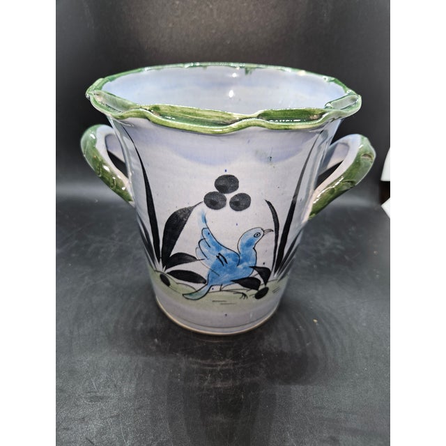 Mexican Vintage Mexican Pottery Vase or Planter For Sale - Image 3 of 5