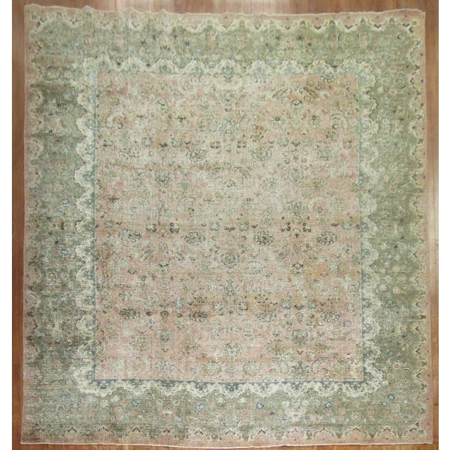 Persian Early 20th Century Zabihi Collection Large Worn Neutral Persian Rug - 11'10" x 16'2" For Sale - Image 3 of 10