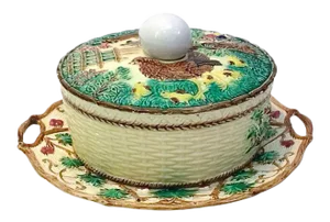 Antique Majolica French Green Tureen