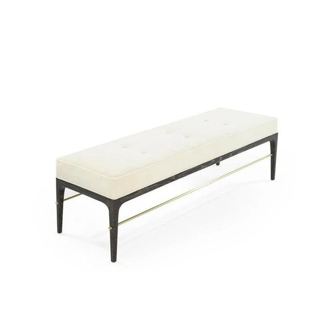 Modern Linear Bench in Black Ceruse Series 48 by Stamford Modern For Sale - Image 3 of 12