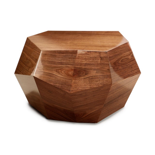Contemporary Three Rocks Medium Coffee Table in Walnut Veneer from Insidherland For Sale - Image 3 of 3