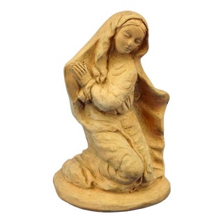 19th Century Neapolitan Nativity Scene Terracotta Madonna Sculpture, Italy, 1800s For Sale