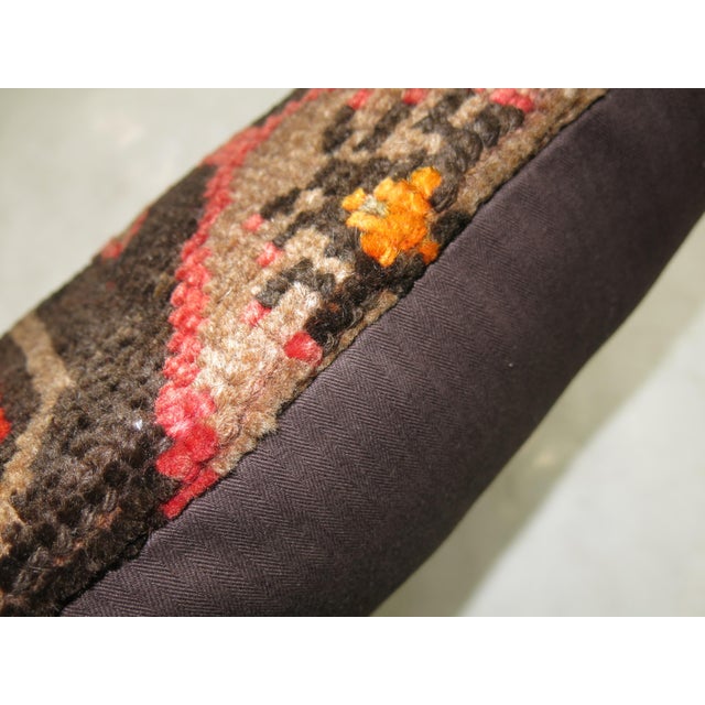 Vintage Turkish Kars Lumbar Rug Pillow For Sale - Image 4 of 5