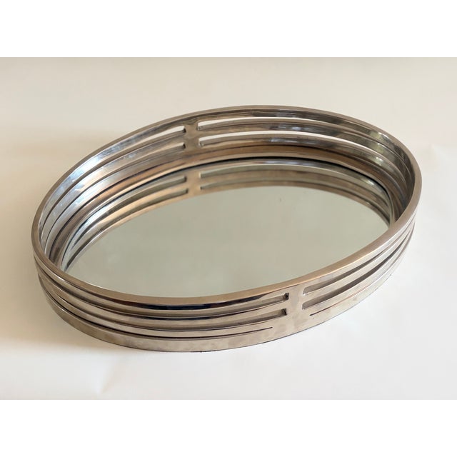 Metal Brutalist Mirrored Tray, Germany, 1970s For Sale - Image 7 of 9