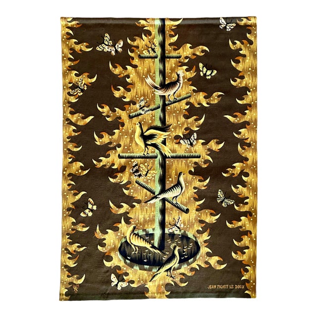 Jean Picart Le Doux, Art Deco French Modernist Handmade Aubusson Gobelin Tapestry Jean Picart Le Doux, c.1950's For Sale