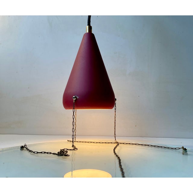1970s Vintage Italian Suspended Flying Disc Pendant Light, 1970s For Sale - Image 5 of 7