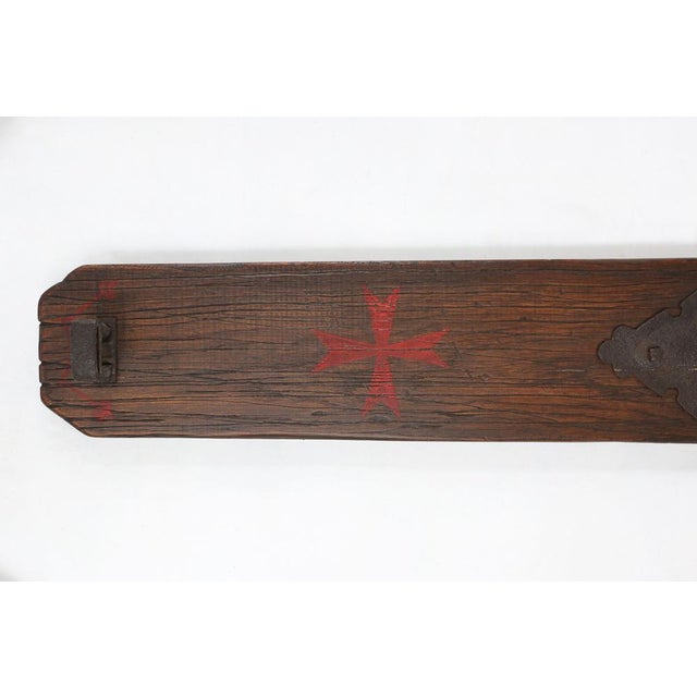 Wood Large Wall Lamp with Sword, 1950s For Sale - Image 7 of 15