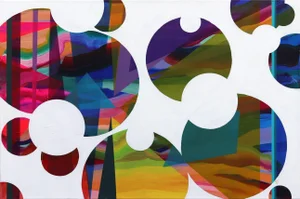 "Reflections Through the Looking Glass No. 11" Contemporary Original Mixed-Media Painting by Shiri Phillips