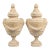 Pair of Grand Neoclassical Resin Garden Urns With Garlands and Lion Masques For Sale