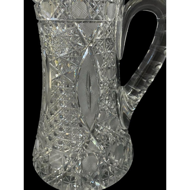 Antique Abp American Brilliant Period Cut Glass Pitcher Tankard. For Sale - Image 4 of 10
