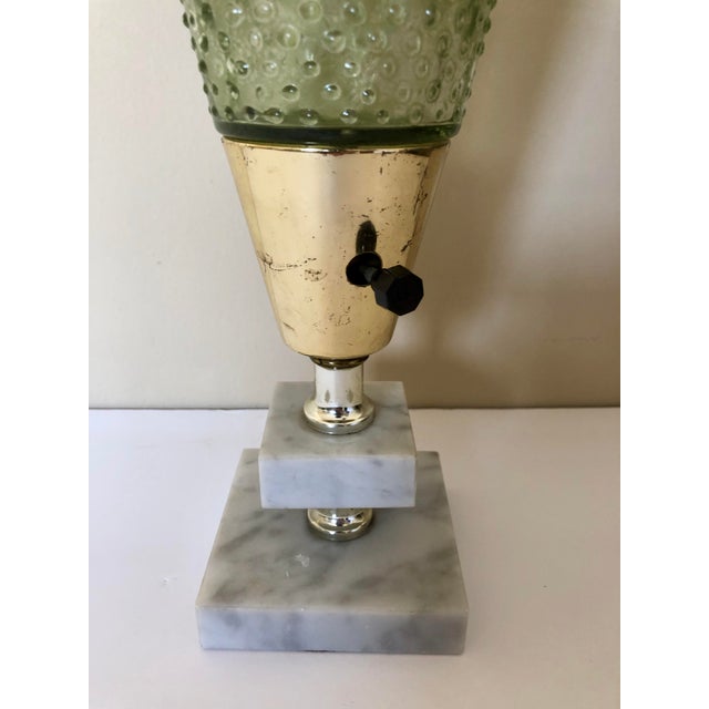 Mid Century Brass Green Bubble Glass Table Lamp Chairish