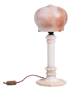 Art Deco Table Lamp in Marble and Alabaster, France, 1920s