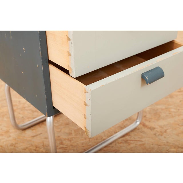 Nightstand with Aluminum Round Tube Frame For Sale - Image 5 of 12