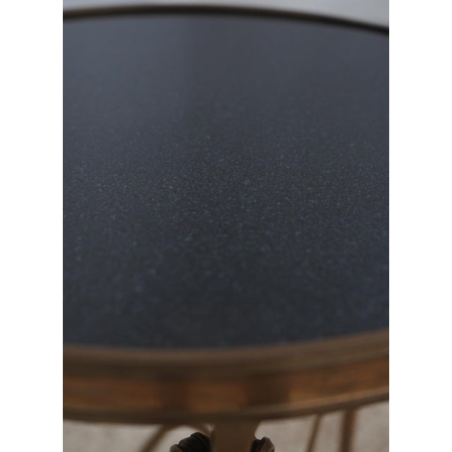Theodore Alexander Round Granite & Brass Side Table For Sale In Philadelphia - Image 6 of 13