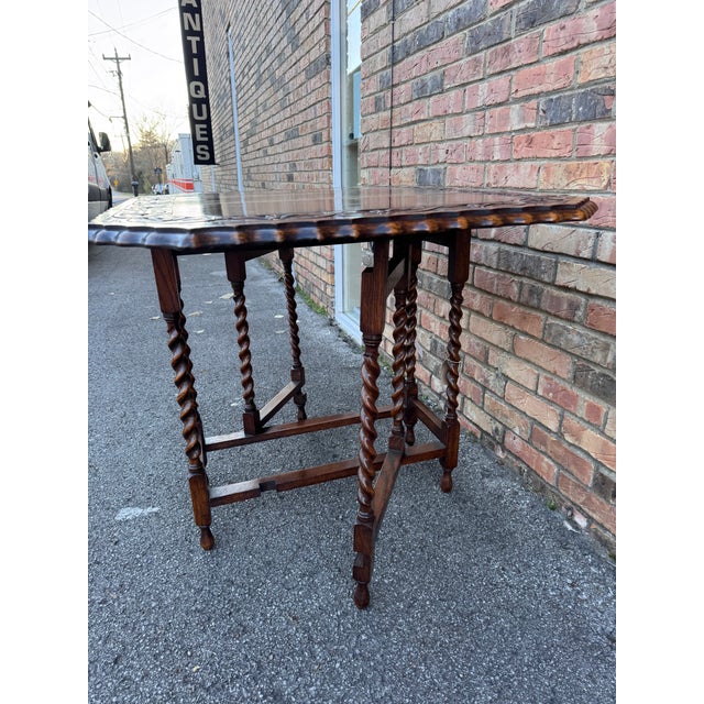19th Century Antique English Carved Top Gateleg Table For Sale - Image 5 of 13