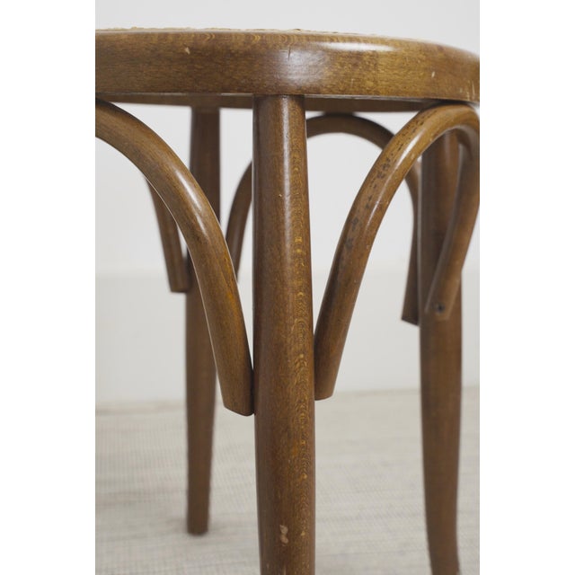 Vintage Cane Stool in Bentwood, 1970s For Sale - Image 10 of 11