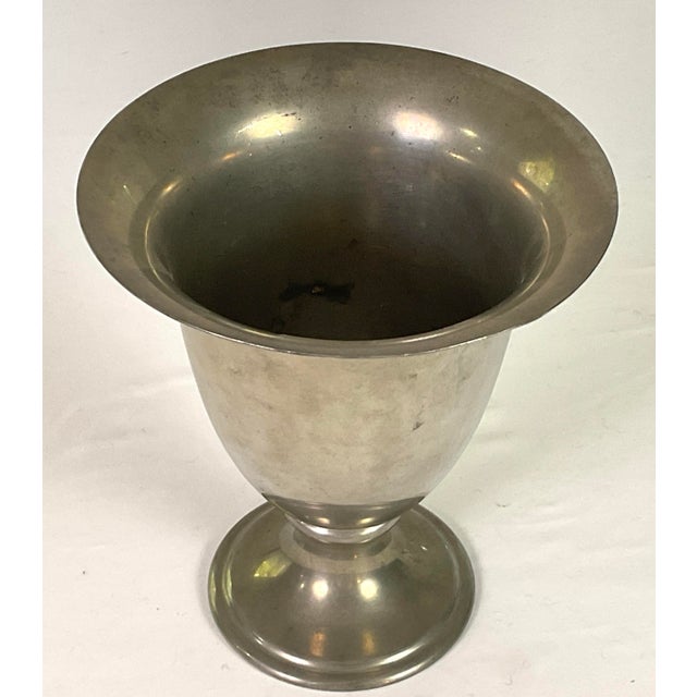 Arts & Crafts Rare L. H. Vaughan – Large Pewter, Footed Vase. For Sale - Image 3 of 10