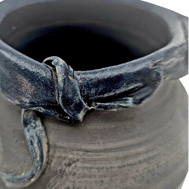 Sculptural Studio Pottery Vessel, Hand Thrown Stoneware With Organic Rim, 9" For Sale - Image 10 of 11