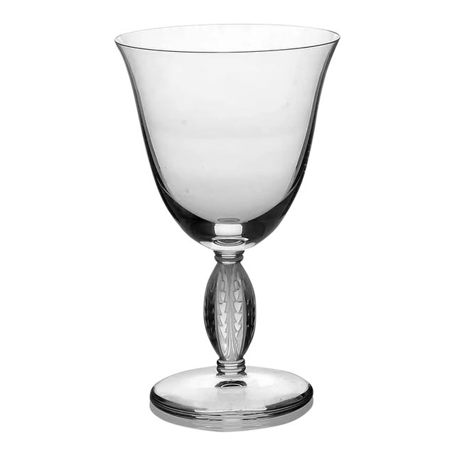 Vintage Signed Lalique Fontainebleau Water Goblet 1 of 3 For Sale