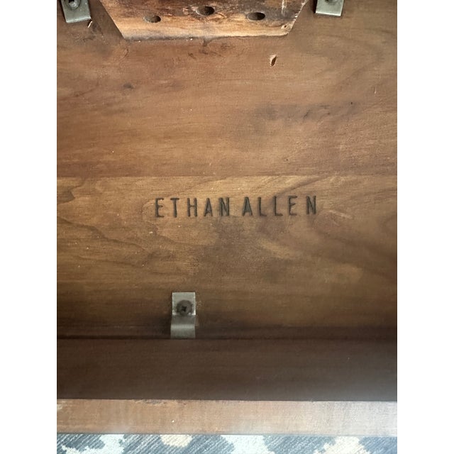 Black Ethan Allen Demilune Console Table, Hand Refinished, Matte Black, Dark Romance For Sale - Image 8 of 8