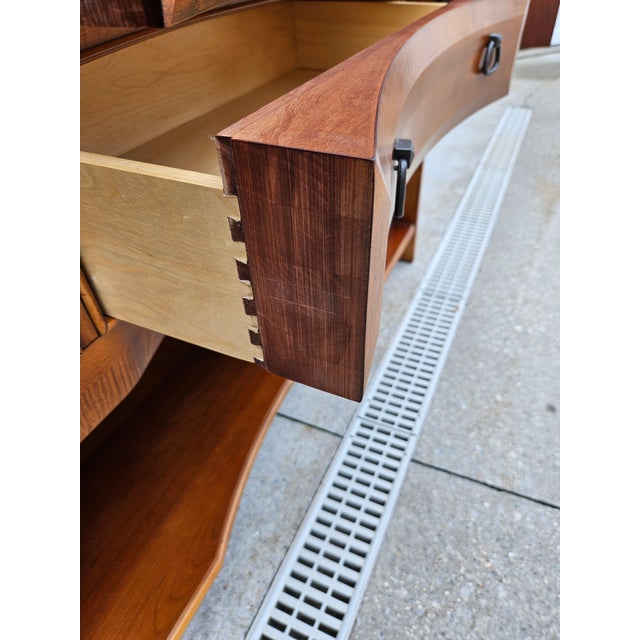 Modern Arts and Craft Style Cherry and Granite Top Sideboard Buffet For Sale - Image 12 of 13