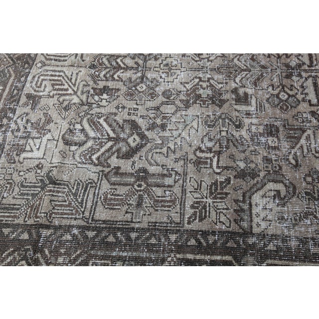 Architectural Vintage Heriz Rug With Washed Neutral Palette -6' 8'' X 9' 6'' For Sale - Image 11 of 13