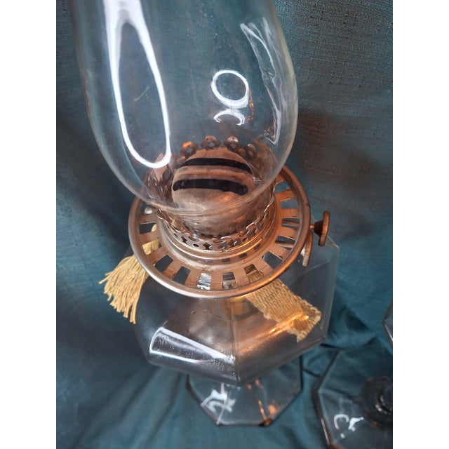 Antique Complete Fostoria No. 17 Glass Kerosene Banquet Lamps Duplex Burner - a Pair For Sale - Image 15 of 18