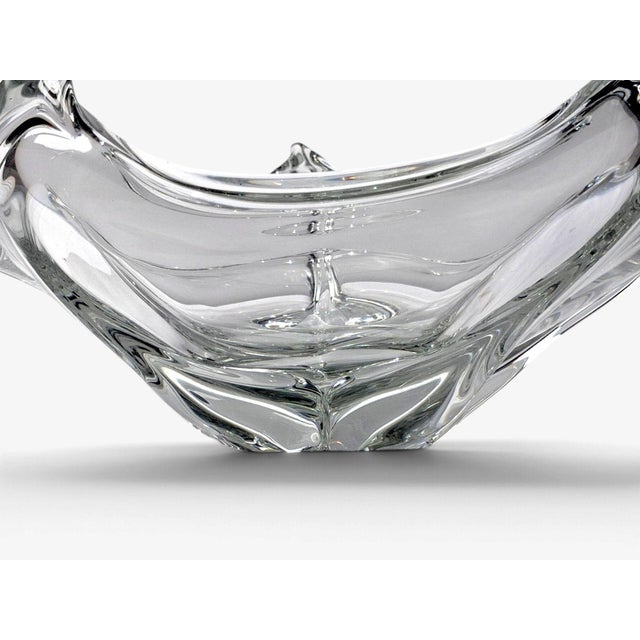 Transparent Daum France, French Mid-Century Modern, Sculptural Crystal Bowl, France, 1960s For Sale - Image 8 of 10