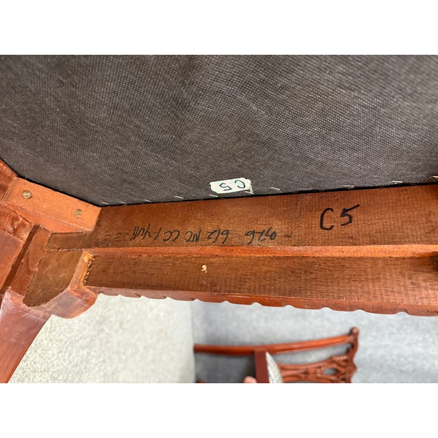 Late 20th Century Set of 8 Carved Mahogany Chippendale-Style Dining Chairs For Sale - Image 13 of 13