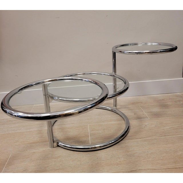 Tubular Chrome Metal Swivel Coffee Table by Milo Baughman For Sale - Image 18 of 18
