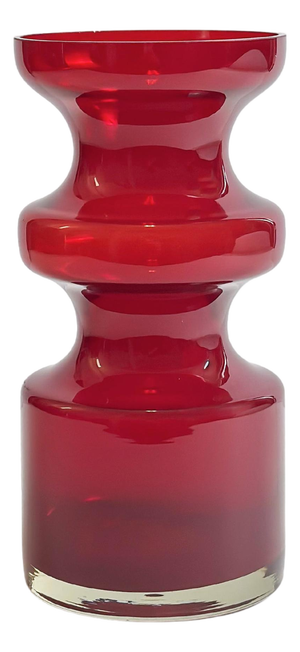 Vintage Swedish Red Glass Vase by Per-Olof Ström for Alsterfors, 1960s