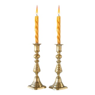 Petite Georgian Beehive Candlesticks, a Pair For Sale