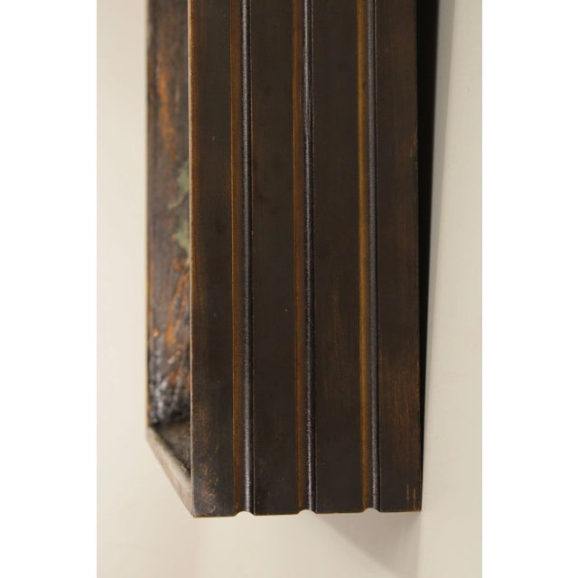 Late 20th Century Rustic Hand Painted Shadow-Box Wall Mirror For Sale - Image 4 of 13