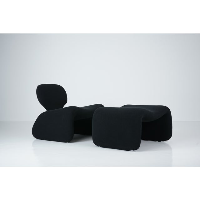 Space Age Vintage Djinn Armchair and Footstool, designed in 1965 by French designer Olivier Mourgue for Airborne. Armchair...