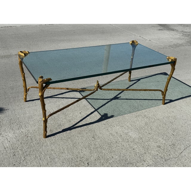 1960s 1960s Organic Motif Formed Gilt Bronze Coffee Table by p.e. Guerin For Sale - Image 5 of 6
