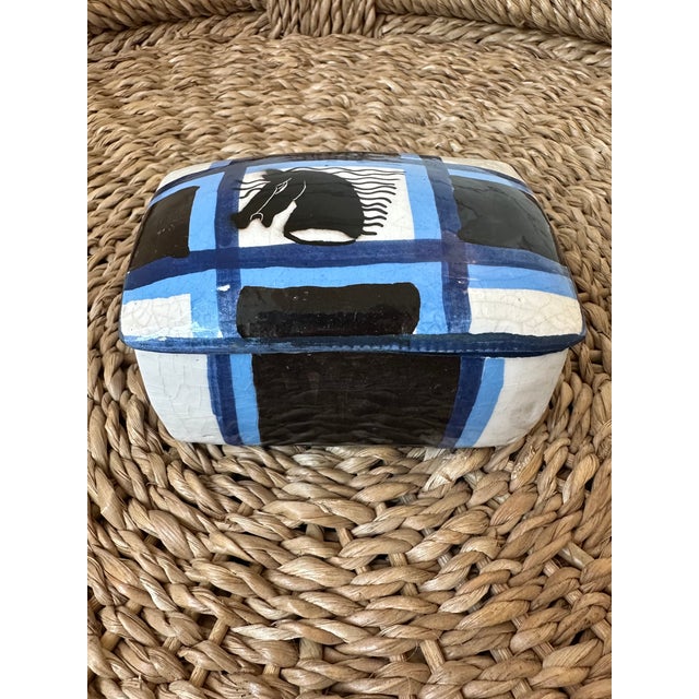 Vintage Aldo Londi Bitossi Italian Mondrian Ceramic Box Featuring Stylized Horse Head For Sale In Los Angeles - Image 6 of 18