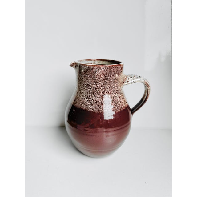 Studio Pottery Jug in Reddish-Brown with White Foam Glaze from Töpferhof Römhild, Germany, 1960s For Sale - Image 15 of 15