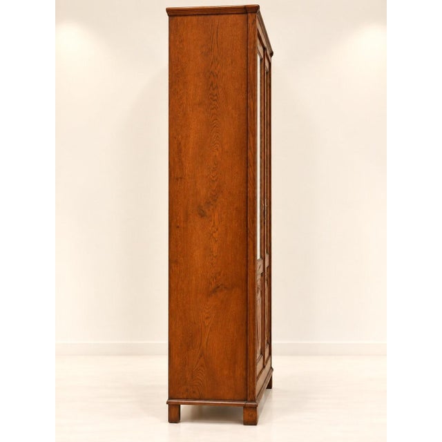 19th Century Art Nouveau Oak 2-Door Wardrobe with Beveled Mirrors, 1890s For Sale - Image 5 of 6