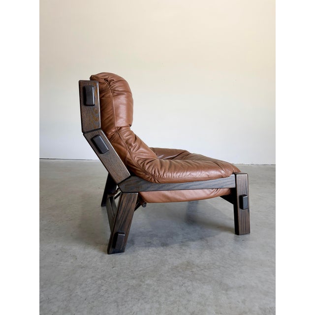 1970s Gerard Van Den Berg for Montis Attrb Dutch Brutalist Leather Lounge Chair For Sale - Image 9 of 9