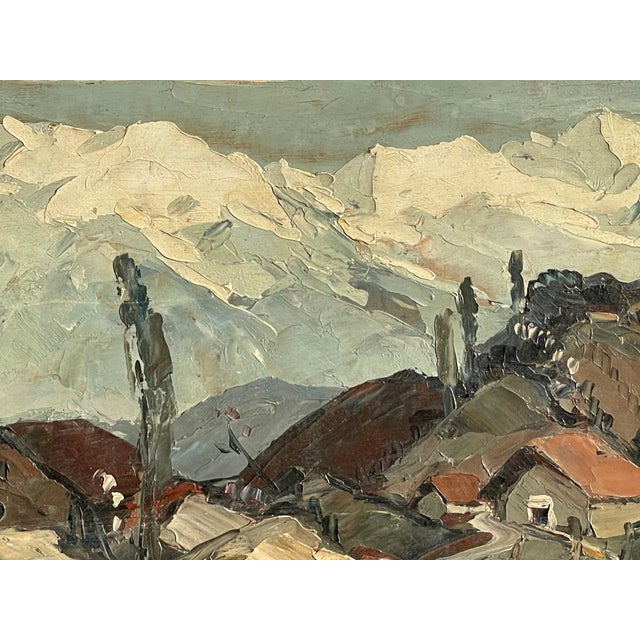 Lucien Poignant, Chain of the Alps in the Grenoble Valley, Oil on Panel For Sale - Image 9 of 18