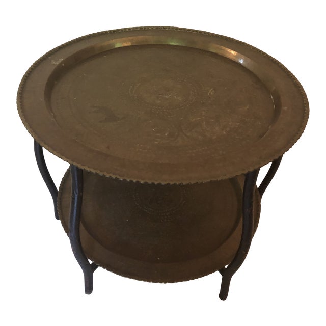 1950s Asian Antique Brass Side Table Chairish