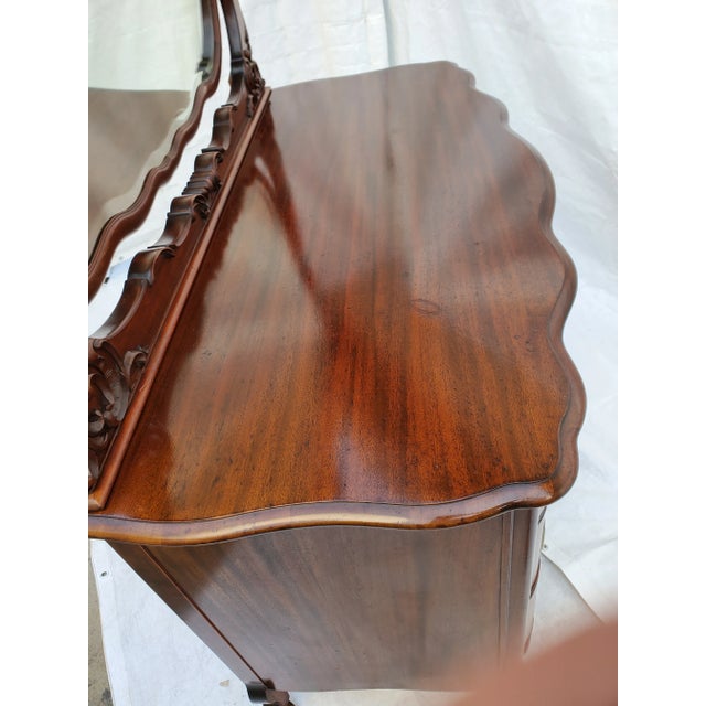 Antique Victorian Large Mahogany American Serpentine Dresser Chest With