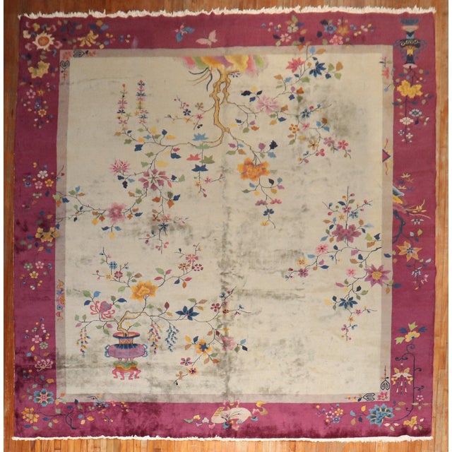 Early 20th Century Zabihi Collection Large Art Deco Chinese Room Size Rug - 12'1" x 14'6" For Sale - Image 17 of 18