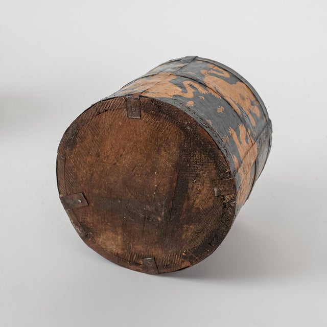 Wood Set of 3 Antique Nepalese Painted Grain Measures For Sale - Image 7 of 15