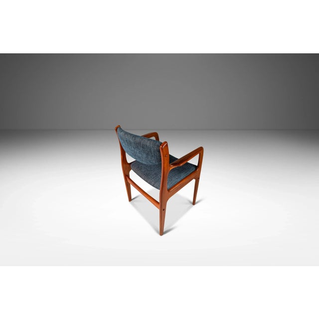 Burnt Orange Danish Modern Desk / Arm Chair in Solid Teak and New Upholstery by Benny Linden Designs, C. 1970s For Sale - Image 8 of 12