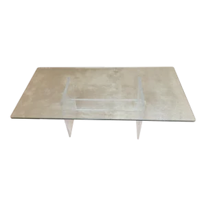 1990s Glass and Lucite Coffee Table