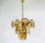 Mid-Century Modern Midcentury Three-Tier Brass and Glass Chandelier by Vistosi, 1960s For Sale - Image 3 of 13