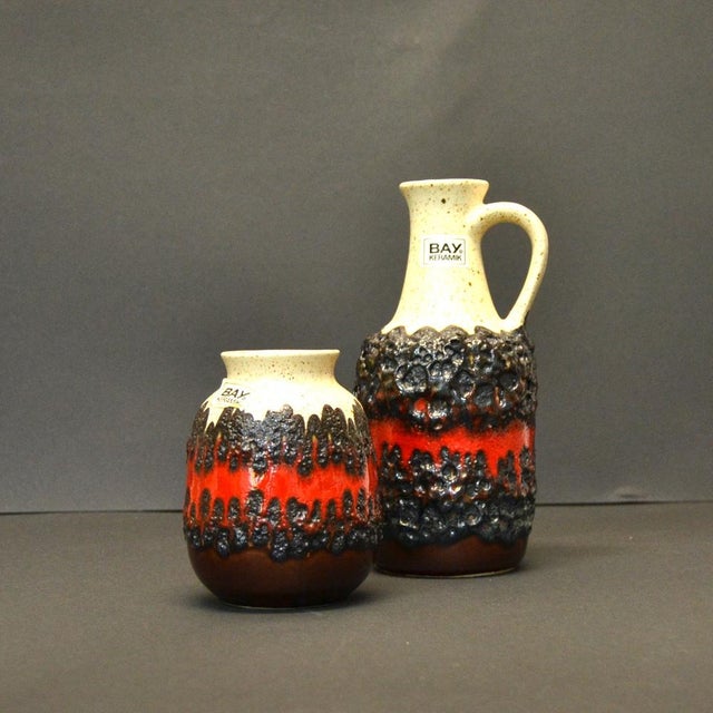 Lawa Vases from Bay Keramik, 1970s, Set of 2 For Sale - Image 10 of 13